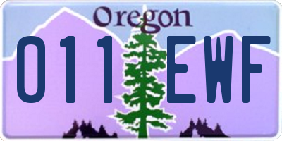 OR license plate 011EWF