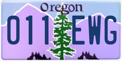 OR license plate 011EWG