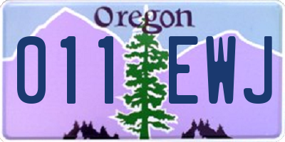 OR license plate 011EWJ