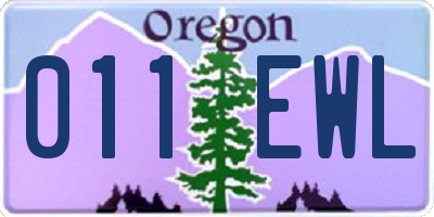 OR license plate 011EWL