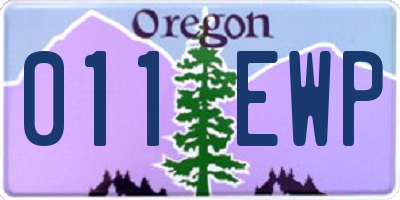 OR license plate 011EWP