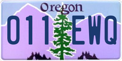 OR license plate 011EWQ