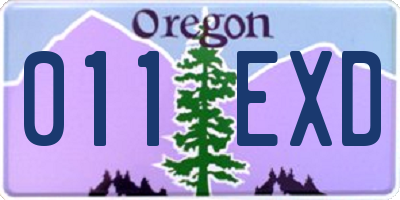 OR license plate 011EXD