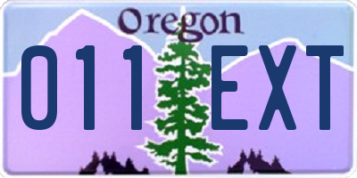OR license plate 011EXT