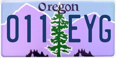 OR license plate 011EYG