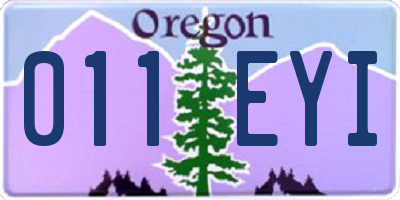 OR license plate 011EYI