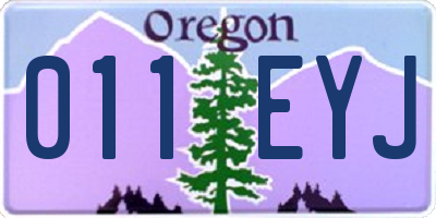 OR license plate 011EYJ