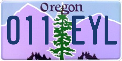 OR license plate 011EYL