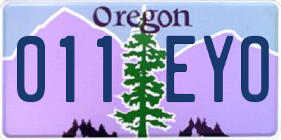 OR license plate 011EYO