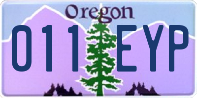 OR license plate 011EYP