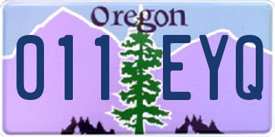 OR license plate 011EYQ