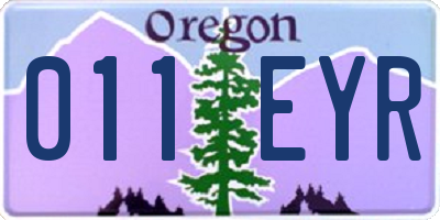 OR license plate 011EYR