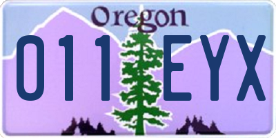OR license plate 011EYX