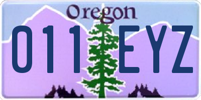 OR license plate 011EYZ