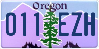 OR license plate 011EZH