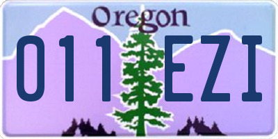 OR license plate 011EZI