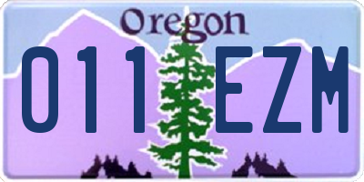 OR license plate 011EZM