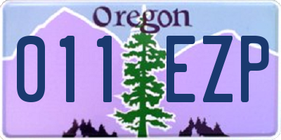 OR license plate 011EZP