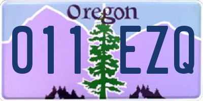 OR license plate 011EZQ