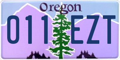 OR license plate 011EZT