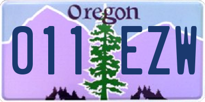 OR license plate 011EZW