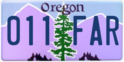 OR license plate 011FAR