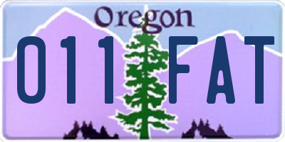 OR license plate 011FAT