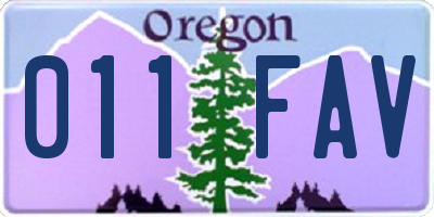 OR license plate 011FAV