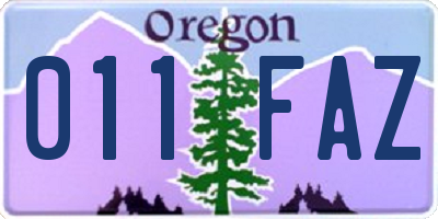 OR license plate 011FAZ