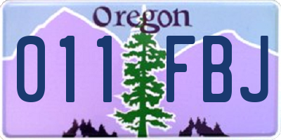 OR license plate 011FBJ