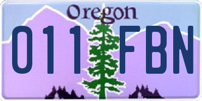 OR license plate 011FBN