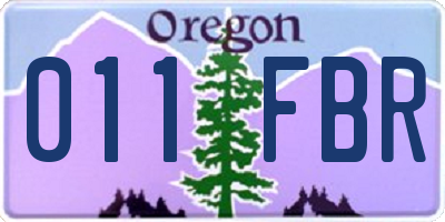 OR license plate 011FBR