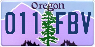 OR license plate 011FBV