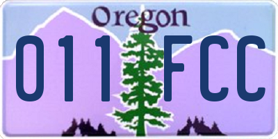 OR license plate 011FCC