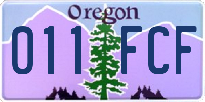 OR license plate 011FCF