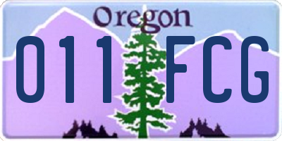 OR license plate 011FCG