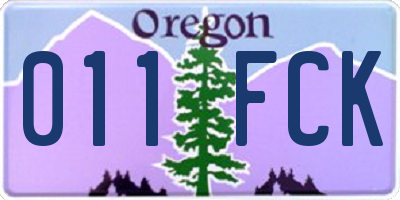 OR license plate 011FCK