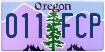OR license plate 011FCP