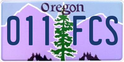 OR license plate 011FCS