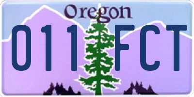 OR license plate 011FCT
