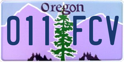OR license plate 011FCV