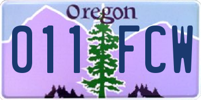 OR license plate 011FCW