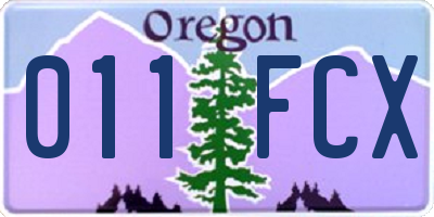 OR license plate 011FCX