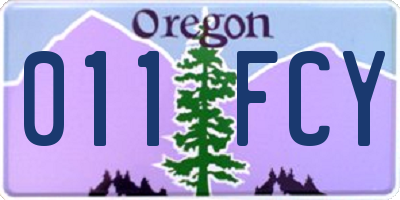 OR license plate 011FCY
