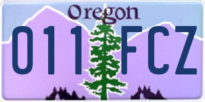 OR license plate 011FCZ
