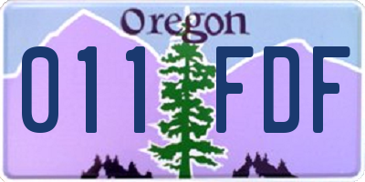 OR license plate 011FDF