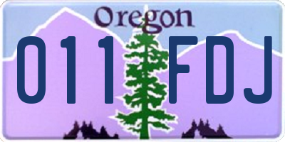 OR license plate 011FDJ