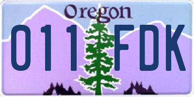 OR license plate 011FDK