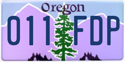 OR license plate 011FDP