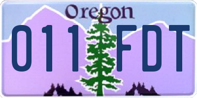 OR license plate 011FDT